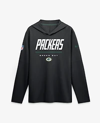 Nike Men's Black Green Bay Packers Sideline Lightweight Long Sleeve Dri-fit Hoodie