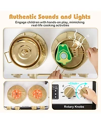 Slickblue Kids Wooden Play Kitchen with Lights and Sound Effects