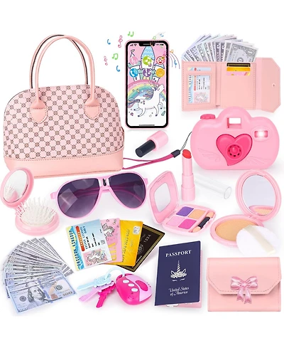 Gnuadz Play Purse Pretend Princess Handbag Camera Phone Wallet Key Gift 3 6 plus