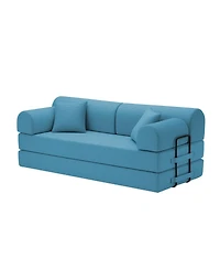 Maison Boucle 78.74'' Corduroy Convertible Sleeper Sofa Bed, 3 Seater, Floor