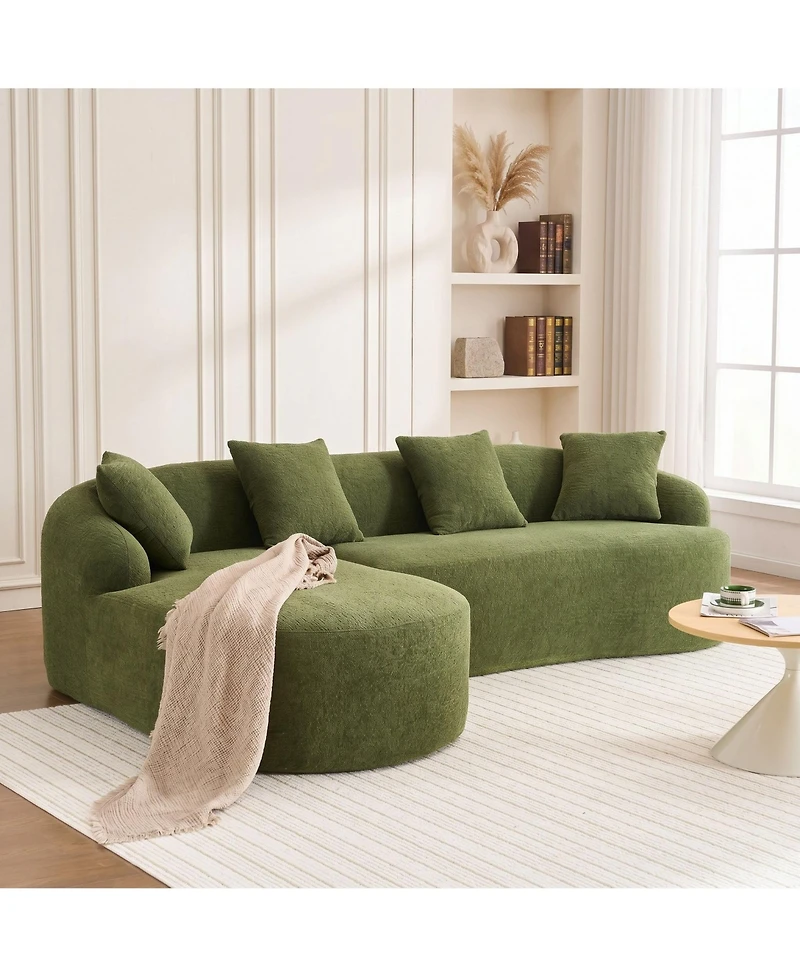 Sailvan L-Shape Sectional Sofa, 30D High-Density Foam Modular Chenille Couch for Living Room