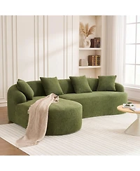 Sailvan L-Shape Sectional Sofa, 30D High-Density Foam Modular Chenille Couch for Living Room