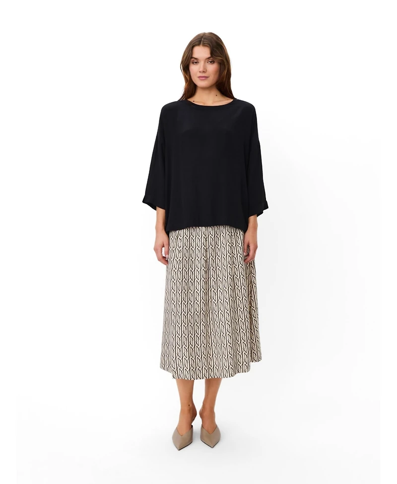 Masai Copenhagen Women's Mabecca Round Neck Draped Blouse