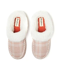 Dearfoams Women's Nyla Felted Plaid Moc Toe Clog Slippers
