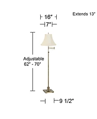 360 Lighting Traditional Swing Arm Floor Lamp Adjustable Height 70" Tall