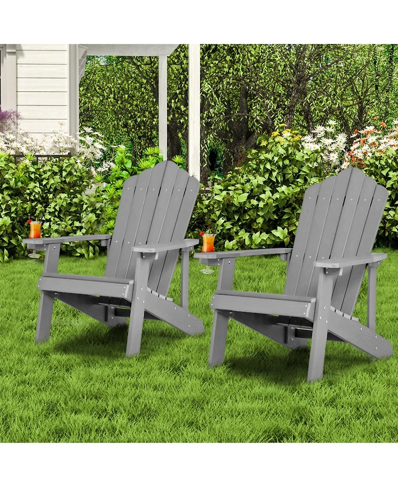 Gouun 2-Piece Adirondack Chair Set with Adult and Kids Seats