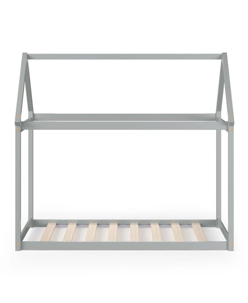 Gouun Twin Kids House Bed with Roof and Reinforced Slats