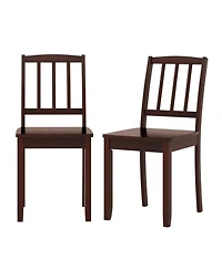 Gouun Wood Dining Chair Set of 2 with Curved Backrest and Rubberwood Legs