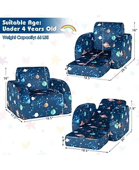 Gouun 3-in-1 Convertible Kids Sofa Bed and Flip-Out Lounger