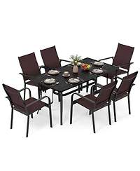 Gouun 7-Piece Outdoor Patio Dining Set for 6 People