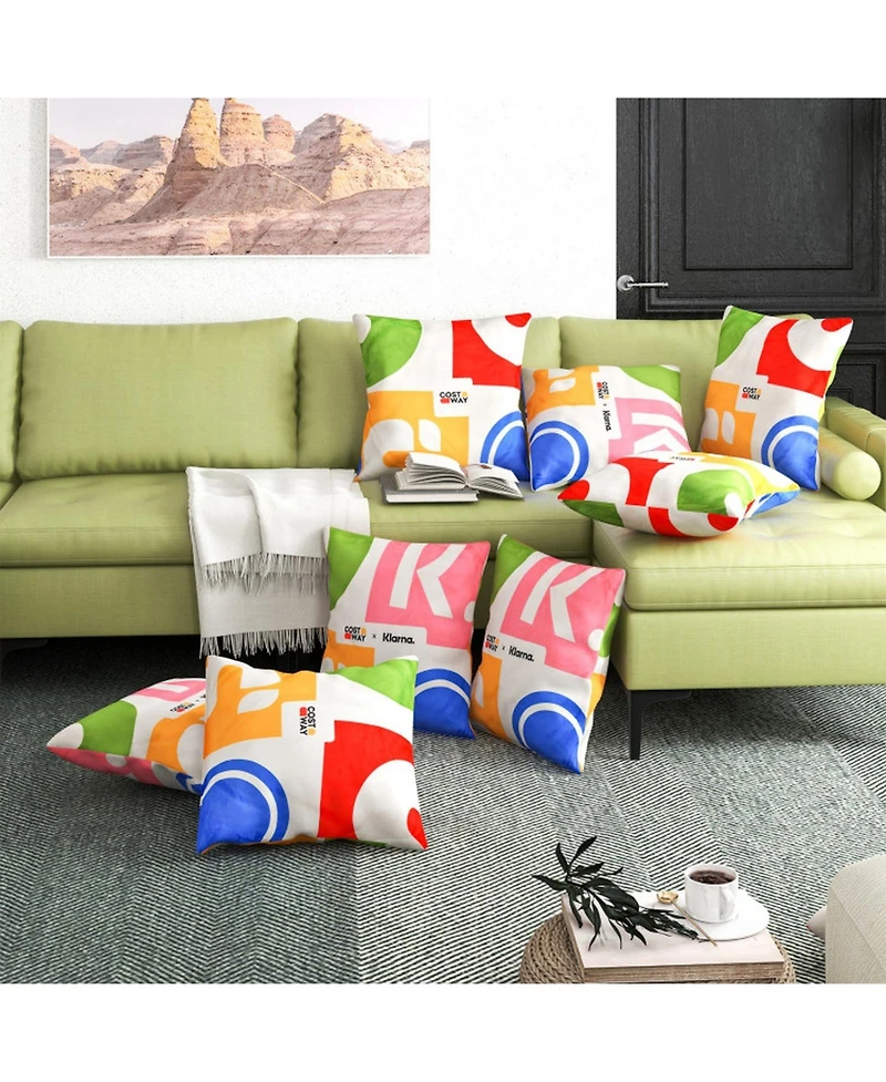 Gouun 18-Inch Square Throw Pillows with Removable Velvet Covers