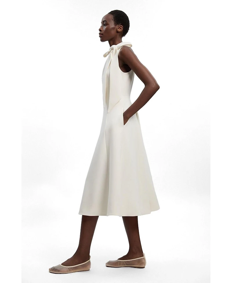 Karen Millen Women's Bow Neck Midi Dress