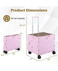 Gouun Collapsible Utility Wagon Cart with 3-Level Adjustable Handle