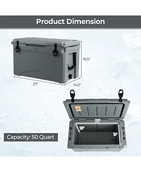Gouun 50-Quart Rotomolded Cooler with Cup Holders and Bottle Opener