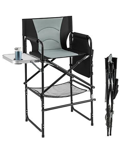 Gouun 46-Inch Tall Director's Chair with Side Table and Footrest