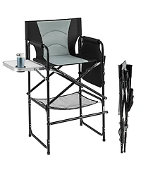 Gouun 46-Inch Tall Director's Chair with Side Table and Footrest