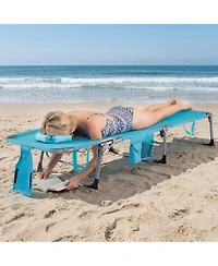 Gouun Set of 2 Portable Tanning Chairs with 4-Position Back and Face Hole