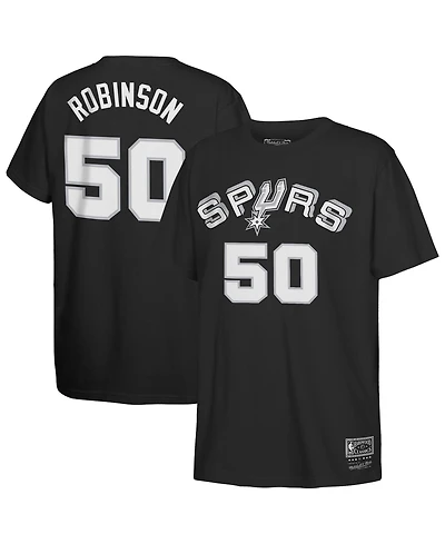 Mitchell & Ness Big Boys and Girls David Robinson Black San Antonio Spurs Hardwood Classics Name Number T-Shirt