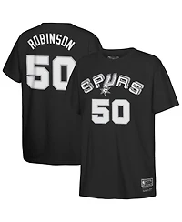 Mitchell & Ness Big Boys and Girls David Robinson Black San Antonio Spurs Hardwood Classics Name Number T-Shirt