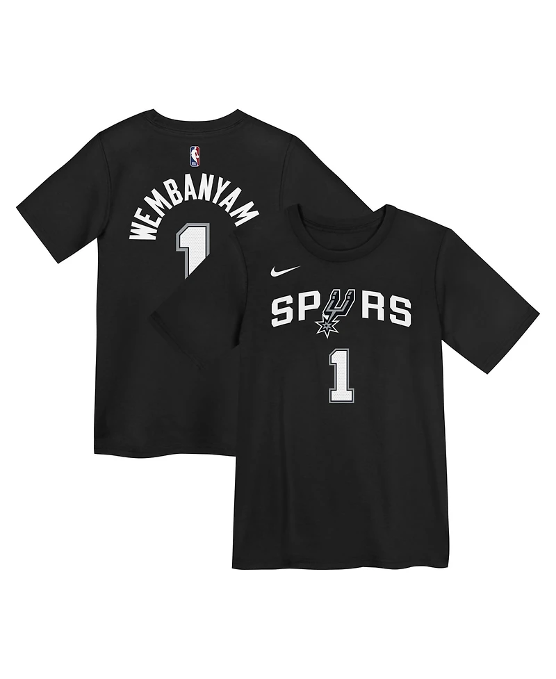 Nike Preschool Victor Wembanyama Black San Antonio Spurs Icon Name Number T-Shirt