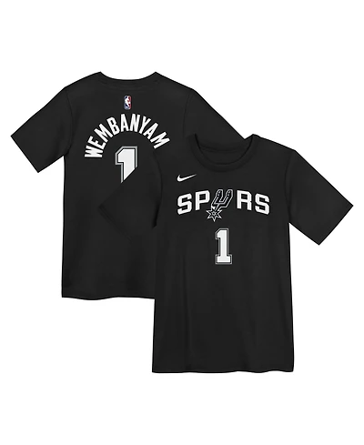 Nike Preschool Victor Wembanyama Black San Antonio Spurs Icon Name Number T-Shirt