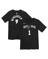 Nike Preschool Victor Wembanyama Black San Antonio Spurs Icon Name Number T-Shirt