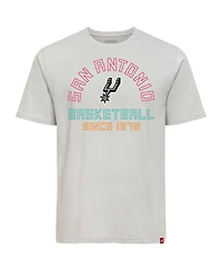 Sportiqe Men's and Women's Silver San Antonio Spurs Outline T-Shirt