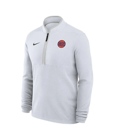 Nike Men's White New York Knicks Dri-fit Victory Quarter-Zip Pullover