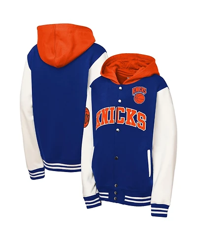 Mitchell & Ness Toddler Blue New York Knicks Courtside Fleece Full-Snap Jacket