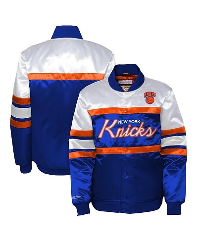 Mitchell & Ness Preschool Blue New York Knicks Head Coach Satin Full-Snap Jacket