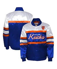 Mitchell & Ness Preschool Blue New York Knicks Head Coach Satin Full-Snap Jacket