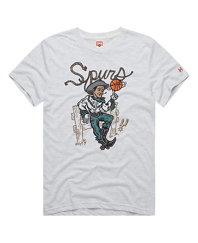 Homage Men's and Women's Ash San Antonio Spurs Cowboy Tri-Blend T-Shirt
