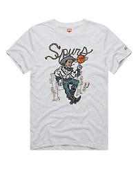 Homage Men's and Women's Ash San Antonio Spurs Cowboy Tri-Blend T-Shirt