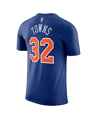 Nike Men's and Women's Karl-Anthony Towns Blue New York Knicks Name Number T-Shirt - Icon Edition