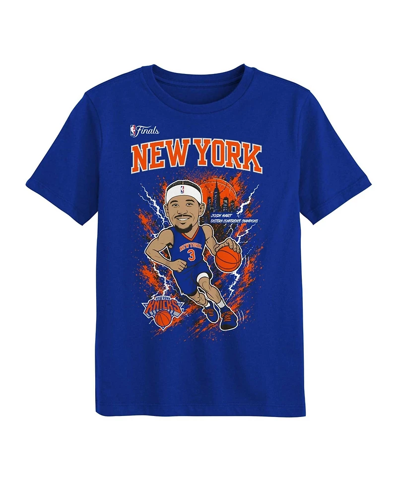 Outerstuff Big Boys and Girls Josh Hart Blue New York Knicks 2026 Nba Finals Player T-Shirt