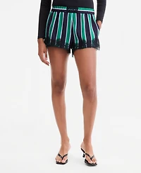 Bar Iii Women's Lace-Trim Satin Shorts, Macy's Exclusive
