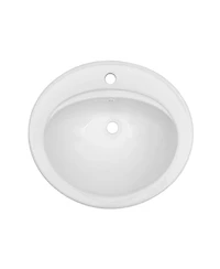 Midola 21.8 Inch Drop In Bathroom Sink Porcelain 21.8x19.5inch Ceramic Vitreous Above Counter Vanity Lavatory Sink