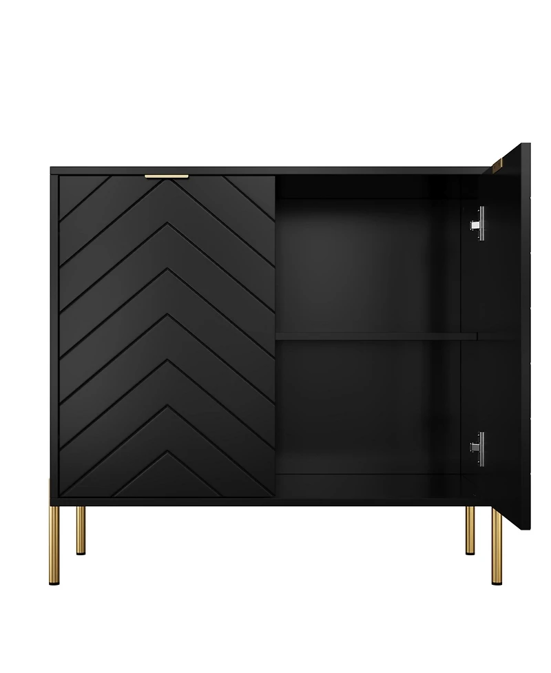 Clihome Storage Cabinet with 2 Doors, 32 Inch Monden Accent Adjustable Shelf, Free-Standing Sideboard