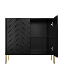Clihome Storage Cabinet with 2 Doors, 32 Inch Monden Accent Adjustable Shelf, Free-Standing Sideboard