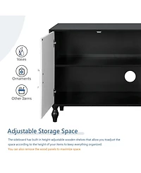 Clihome Large Faceted Carved and Spliced Doors Combined with Frames for Tv Stand Table, Sideboards, Accent Cabinets