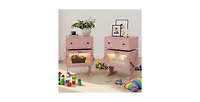 Lucky One 20.7"W Led Nightstand w/ 360 Degree Rotating Drawer Robot Design