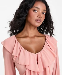 And Now This Women's Chiffon Ruffle Tunic Blouse, Macy's Exclusive