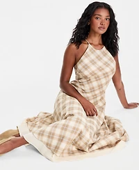 And Now This Women's Cotton Plaid Cami-Strap Asymmetric Dress, Macy's Exclusive