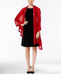 Calvin Klein Elegant Satin-Trim Chiffon Evening Wrap