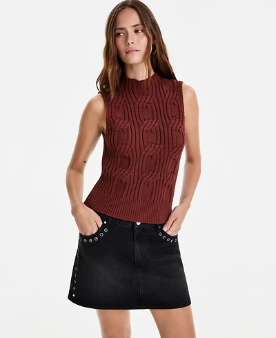 And Now This Women's Cable-Knit Mock-Neck Shell, Macy's Exclusive