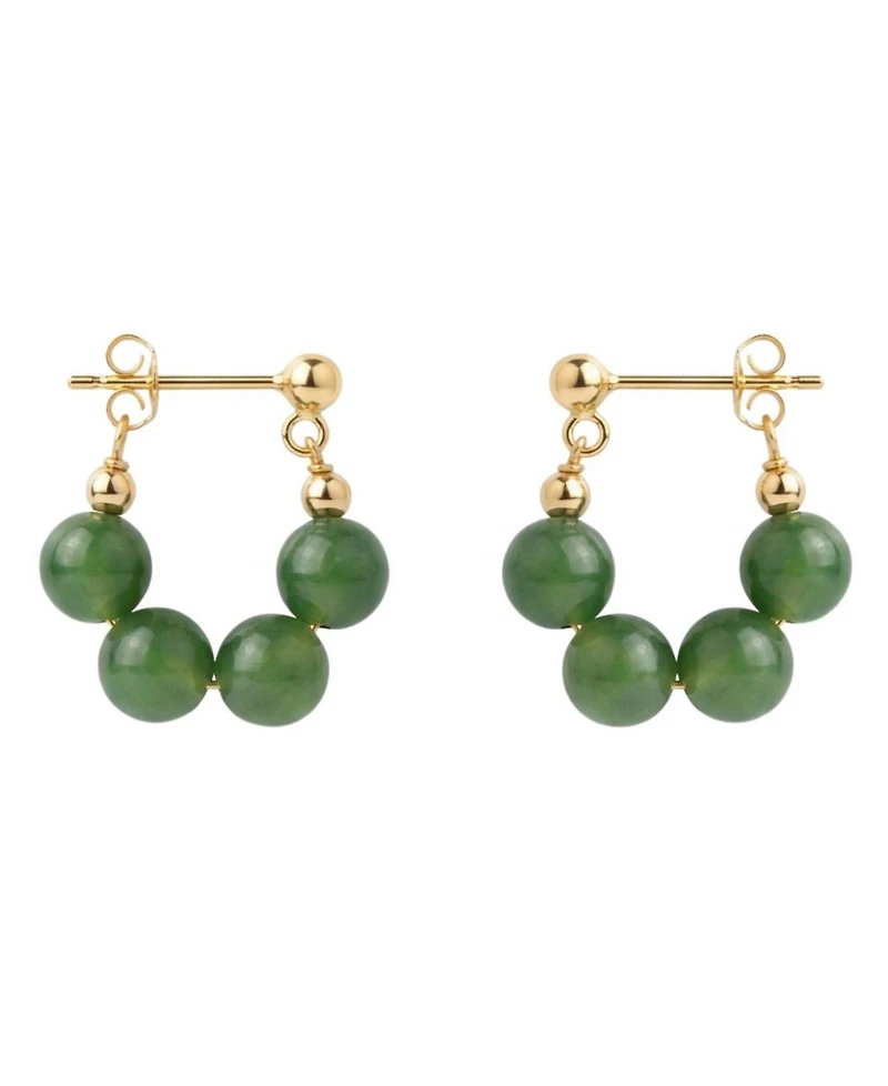 seree Fay - Beaded Jade Hoop Earrings