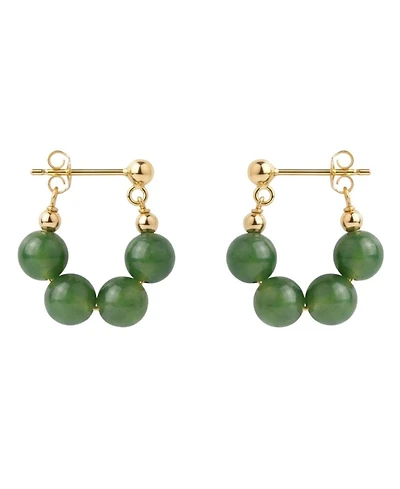 seree Fay - Beaded Jade Hoop Earrings