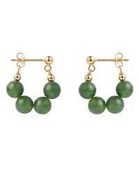 seree Fay - Beaded Jade Hoop Earrings
