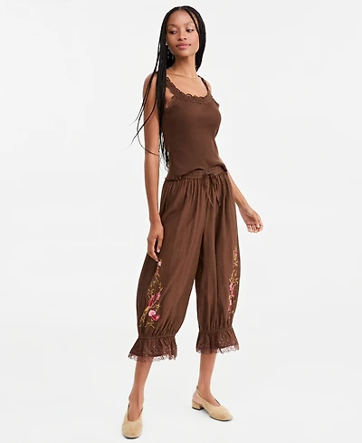 And Now This Women's Embr Drawstring High-Rise Balloon Pants, Macy's Exclusive