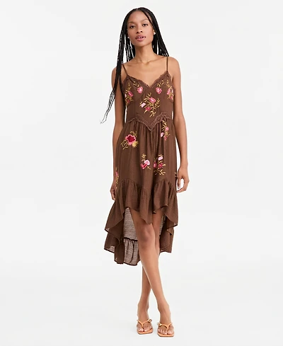 And Now This Women's Shadow Stripe V-Neck Sleeveless Lace Dress, Macy's Exclusive